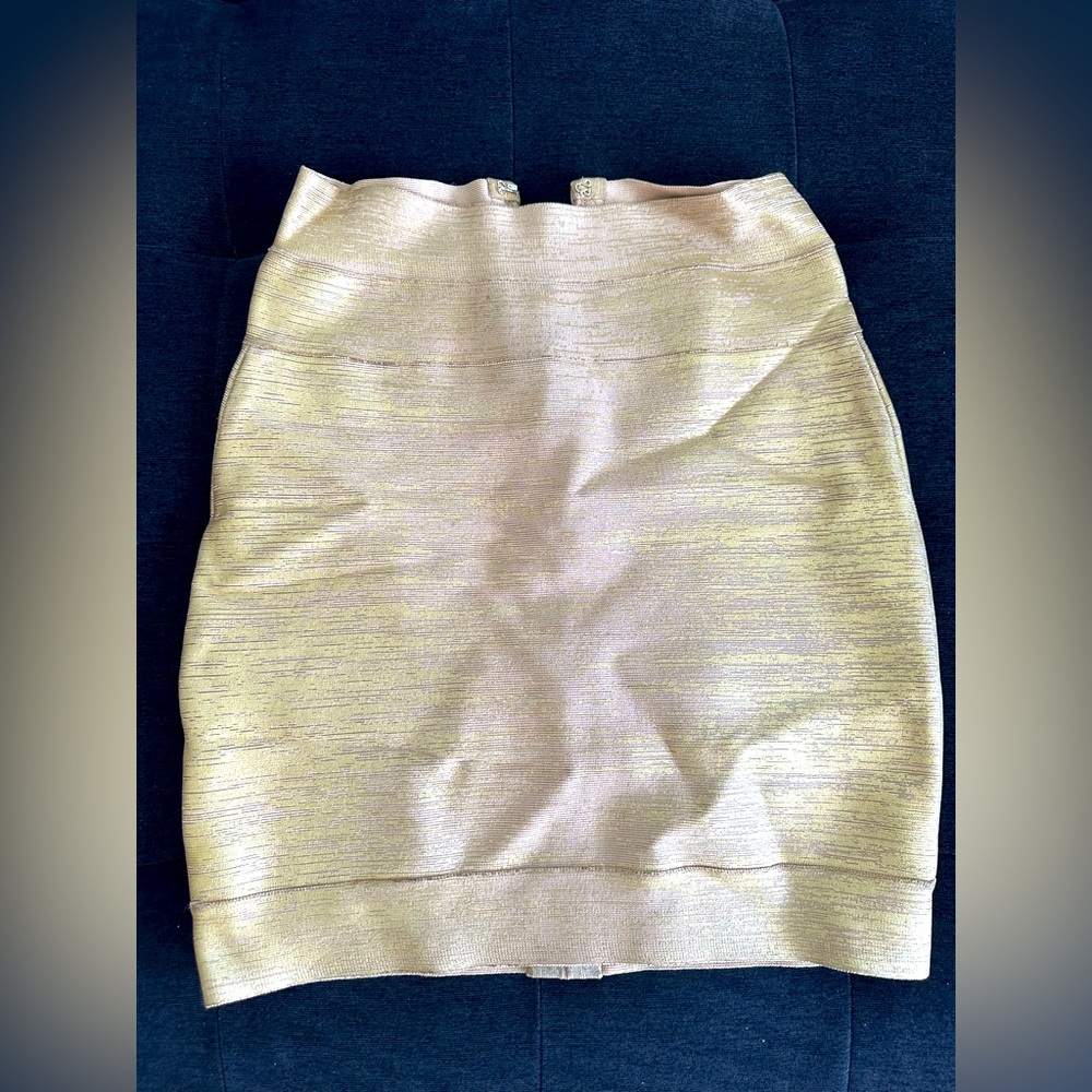 Herve Ledger gold color short skirt , size XS, price 129$